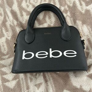 Bebe Black Mini Bag with White Logo